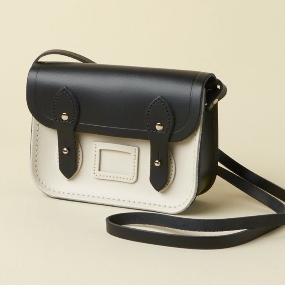 The Cambridge Satchel Company Tiny Satchel Black & White Crossbody Bag